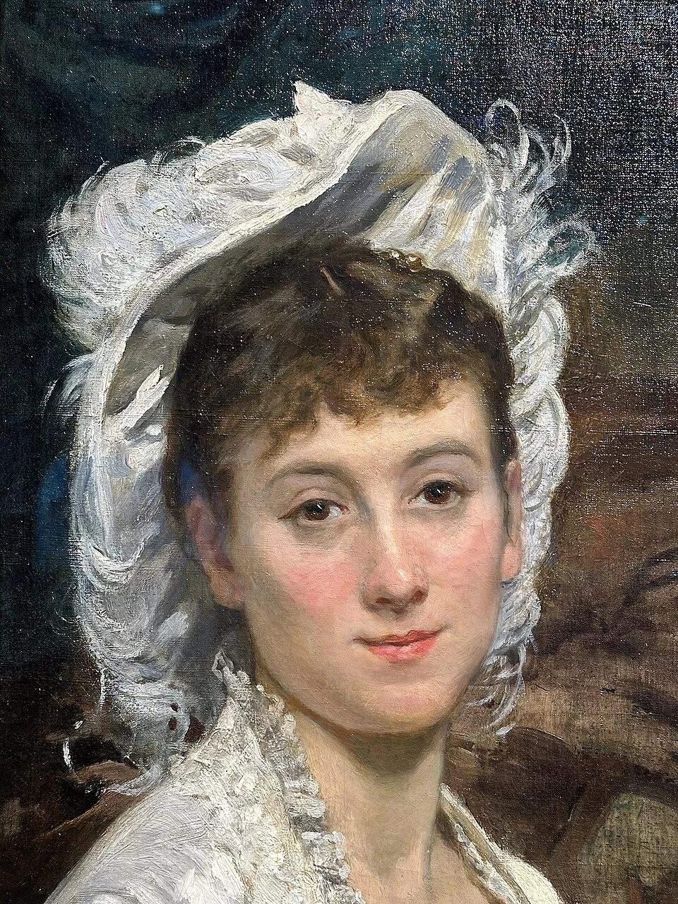 Ritratto di una giovane donna in bianco - dettaglio